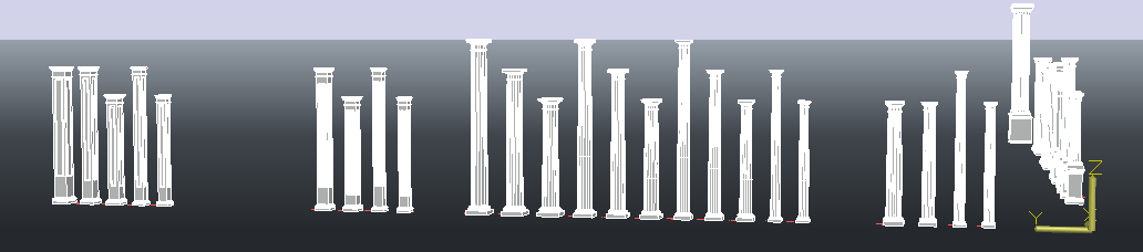 طراحی ستون با فرم های مختلف سنگی، رومی، مدرن و ... SKP - OBJ - DWG